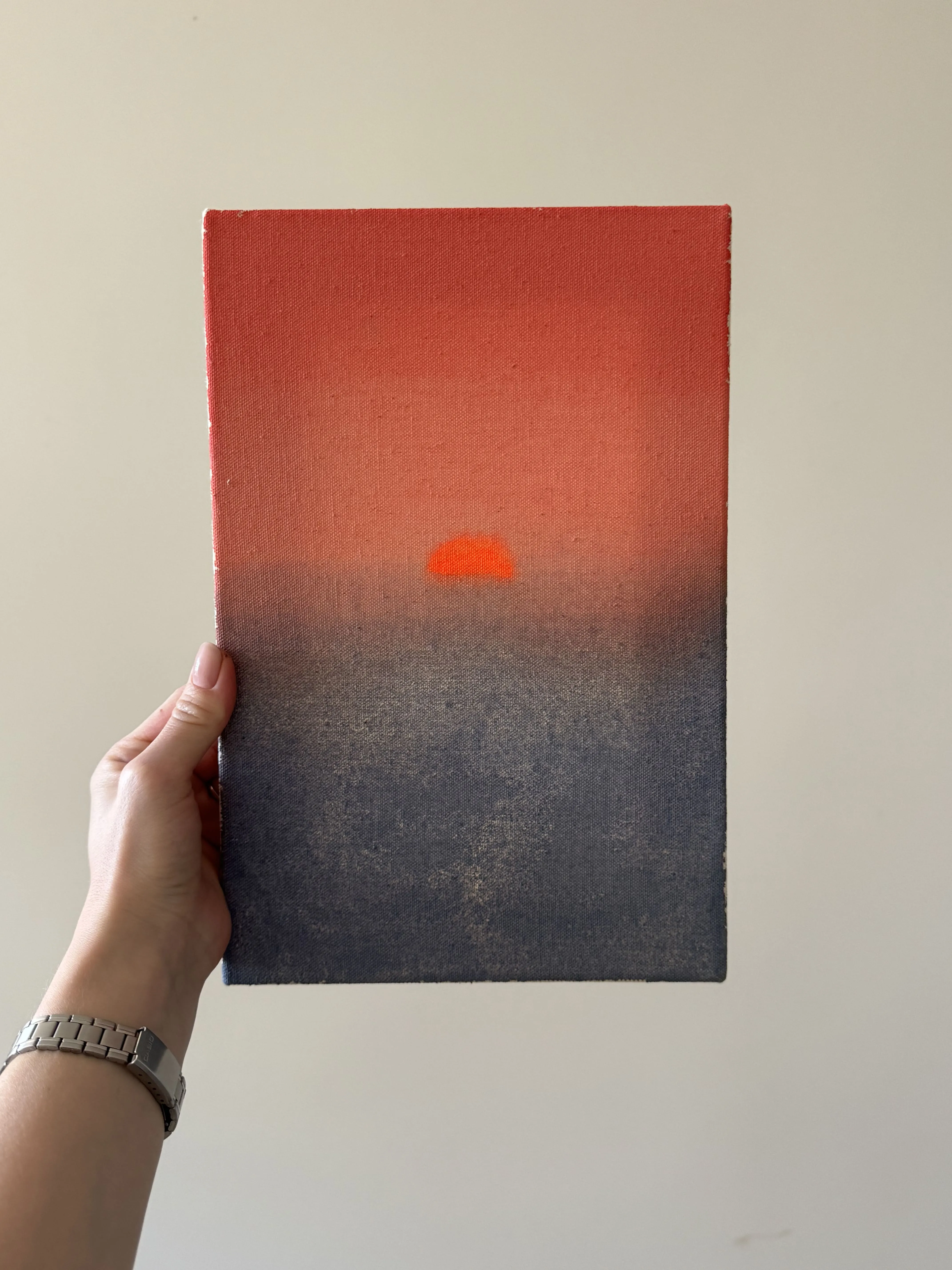 Image of Tomorrow by Anna Shkinder, size: 20x30 cm, made of Acrylic on raw canvas, Painting medium, from Lutsk, part of the There, where we feel good series, priced at $60 Photo 2 of 3.