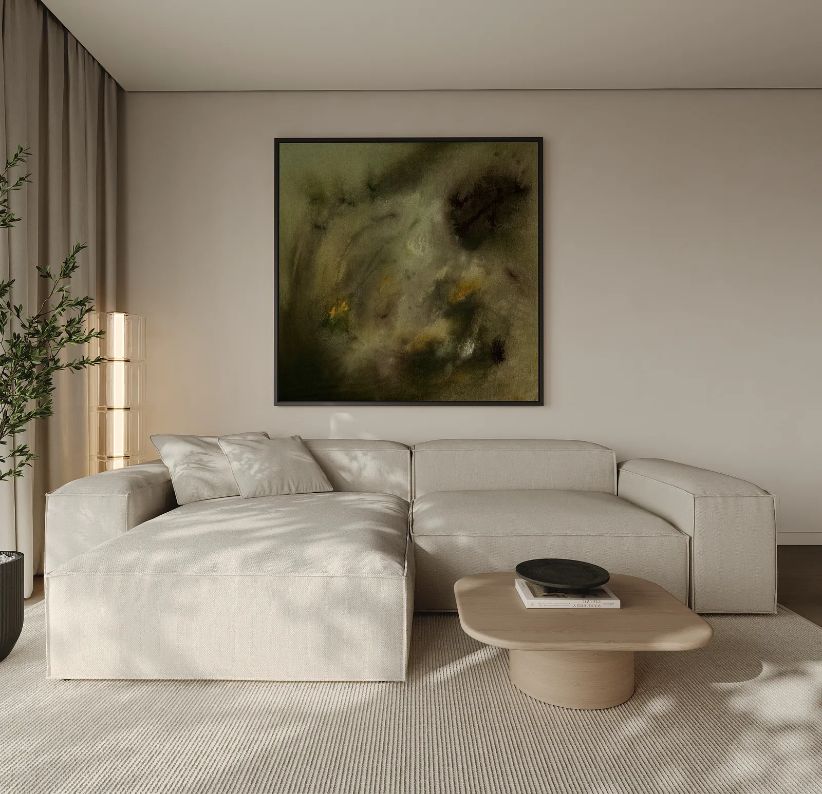 Image of Grounding by Anna Shkinder, size: 60x60cm, Abstract art medium, from Lutsk, part of the There, where we feel good series, priced at $180 Photo 2 of 7.