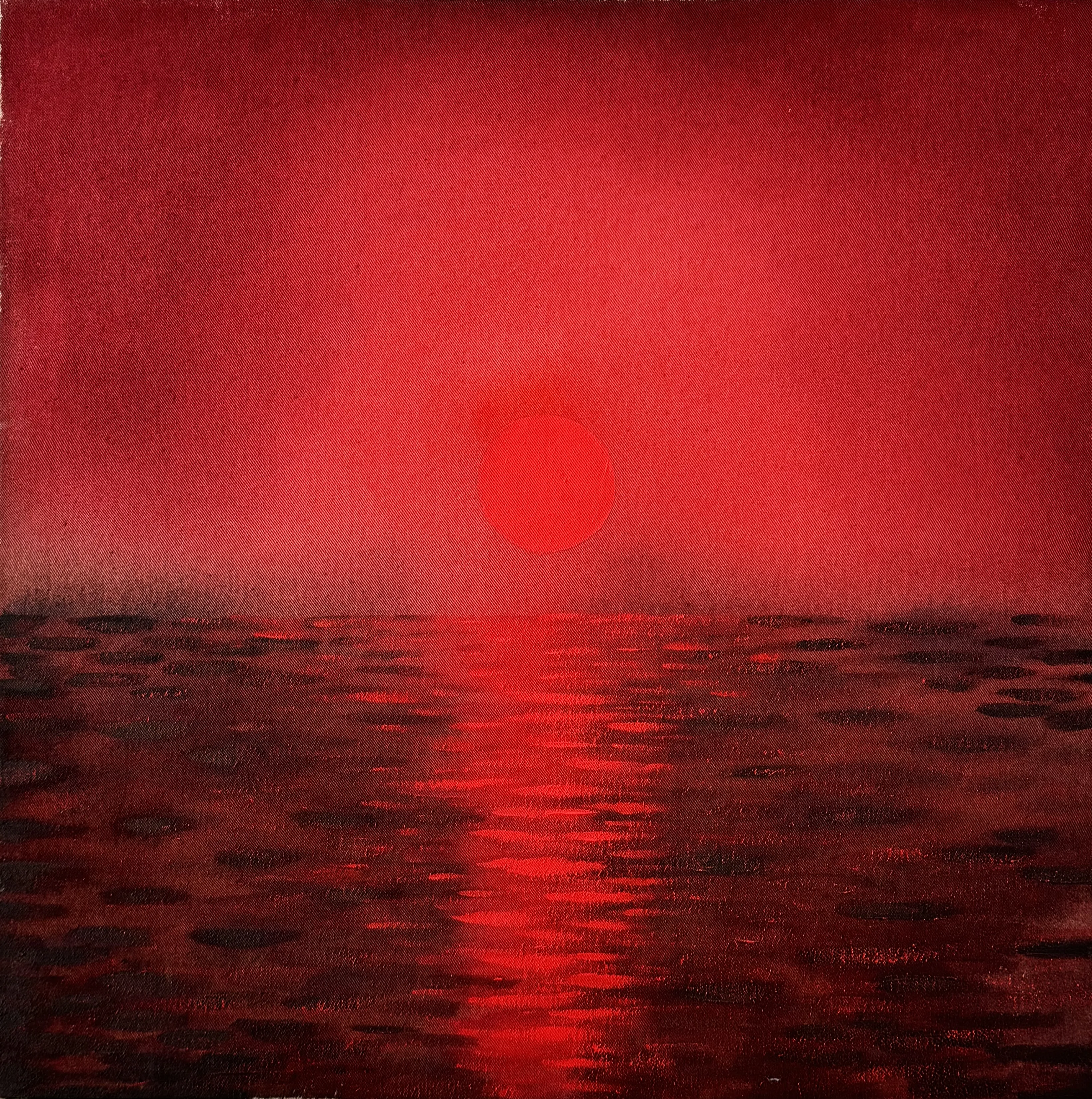 Image of  Rayleigh effect by Anna Shkinder, size: 60х60 cm, made of Acrylic on raw canvas, Nature inspired abstract art medium, from Lutsk, part of the There, where we feel good series, priced at $180 Photo 2 of 5.