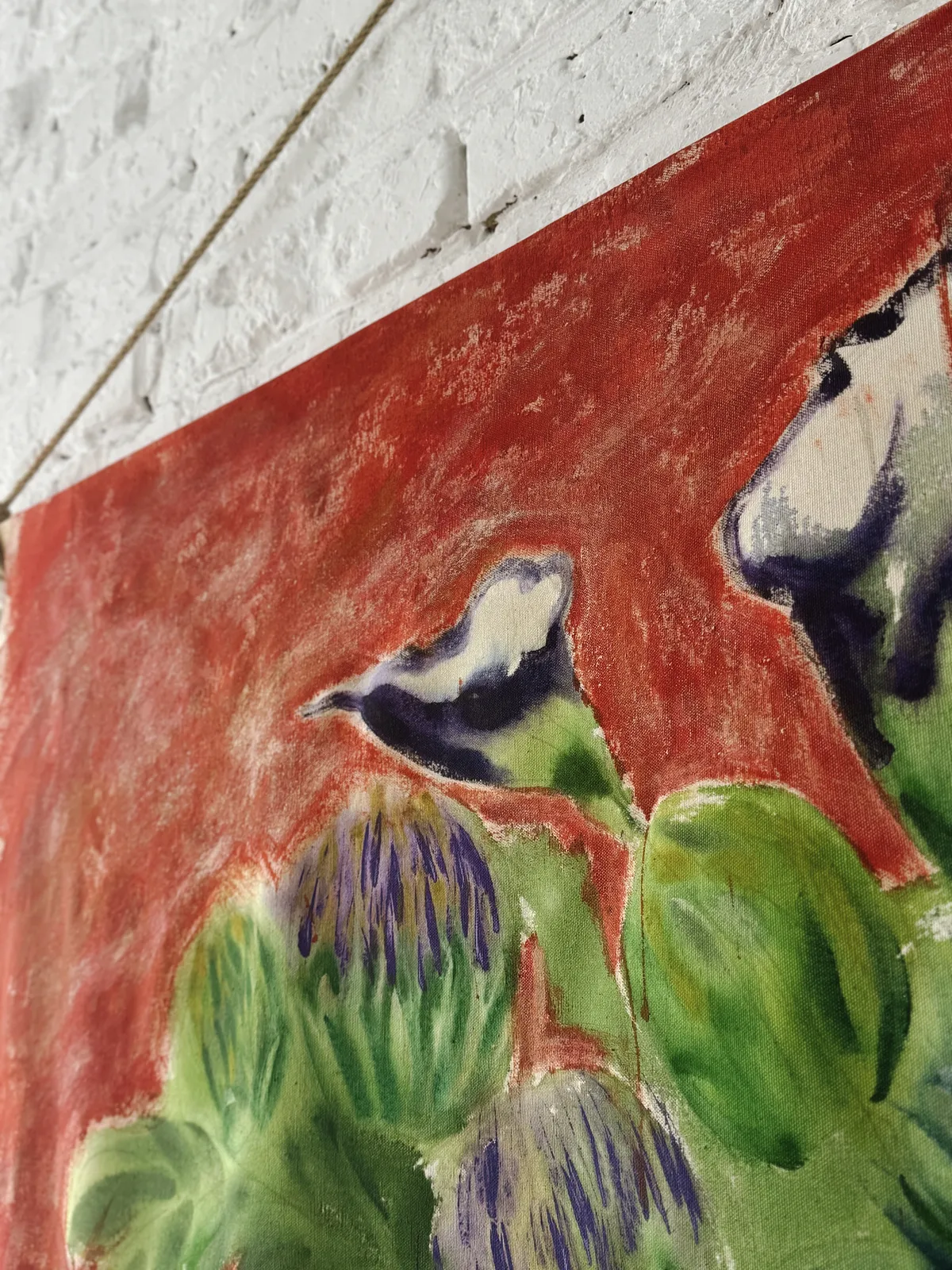 Image of Blue Amphora by Anna Shkinder, size: 120х150 cm, made of Acrylic on raw canvas, Vessels medium, from Lutsk, part of the Vessels series, priced at $300 Photo 2 of 6.