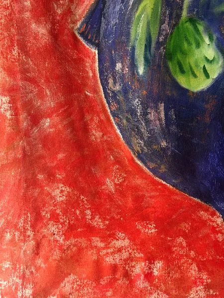 Image of BLUE AMPHORA by Anna Shkinder, size: 120х150 cm, made of Acrylic on raw canvas, Vessels medium, from Lutsk, part of the Vessels series, priced at $300 Photo 4 of 6.