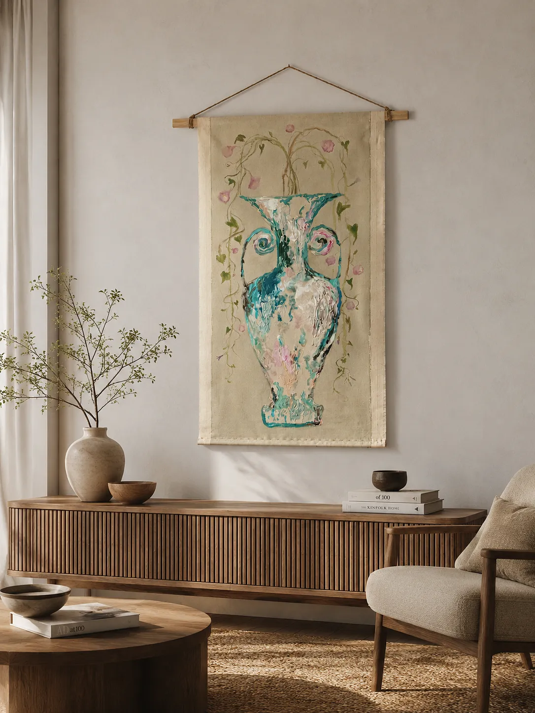 Image of Loutrophoros by Anna Shkinder, size: 60х120 сm, made of Acrylic on raw canvas, Vessels medium, from Lutsk, part of the Vessels series, priced at $300 Photo 2 of 8.
