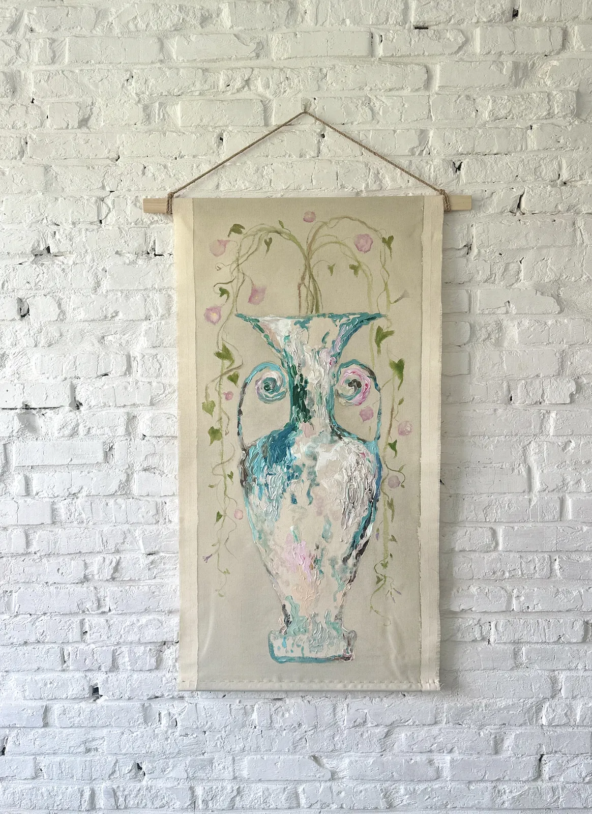 Image of Loutrophoros by Anna Shkinder, size: 60х120 сm, made of Acrylic on raw canvas, Vessels medium, from Lutsk, part of the Vessels series, priced at $300 Photo 5 of 8.