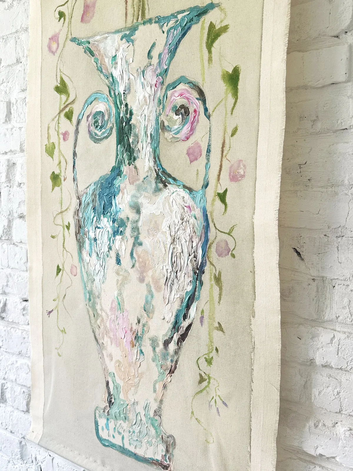 Image of Loutrophoros by Anna Shkinder, size: 60х120 сm, made of Acrylic on raw canvas, Vessels medium, from Lutsk, part of the Vessels series, priced at $300 Photo 7 of 8.