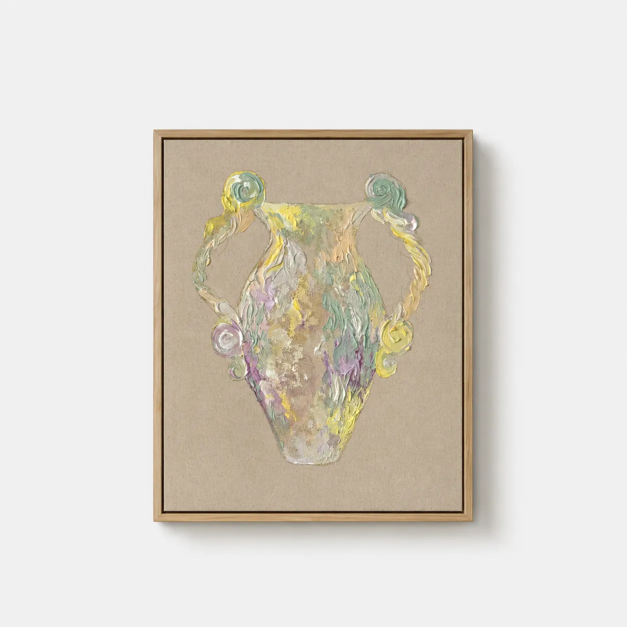 Image of Pearly Amphora by Anna Shkinder, size: 40x50 cm, made of Acrylic on raw canvas, Vessels medium, from Lutsk, part of the Vessels series, priced at $200 Photo 1 of 6.