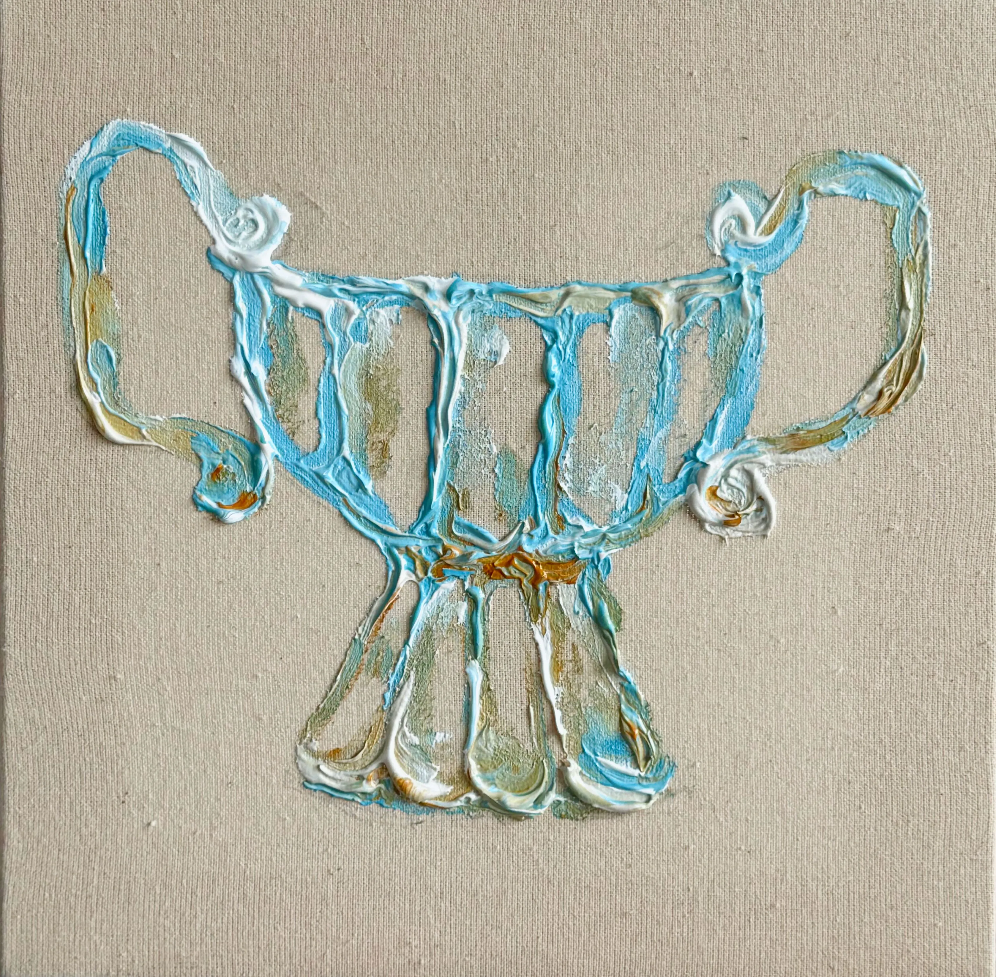 Image of The Cup of Glory by Anna Shkinder, size: 30x30 cm, made of Acrylic on raw canvas, Vessels medium, from Lutsk, part of the Vessels series, priced at $180 Photo 3 of 5.