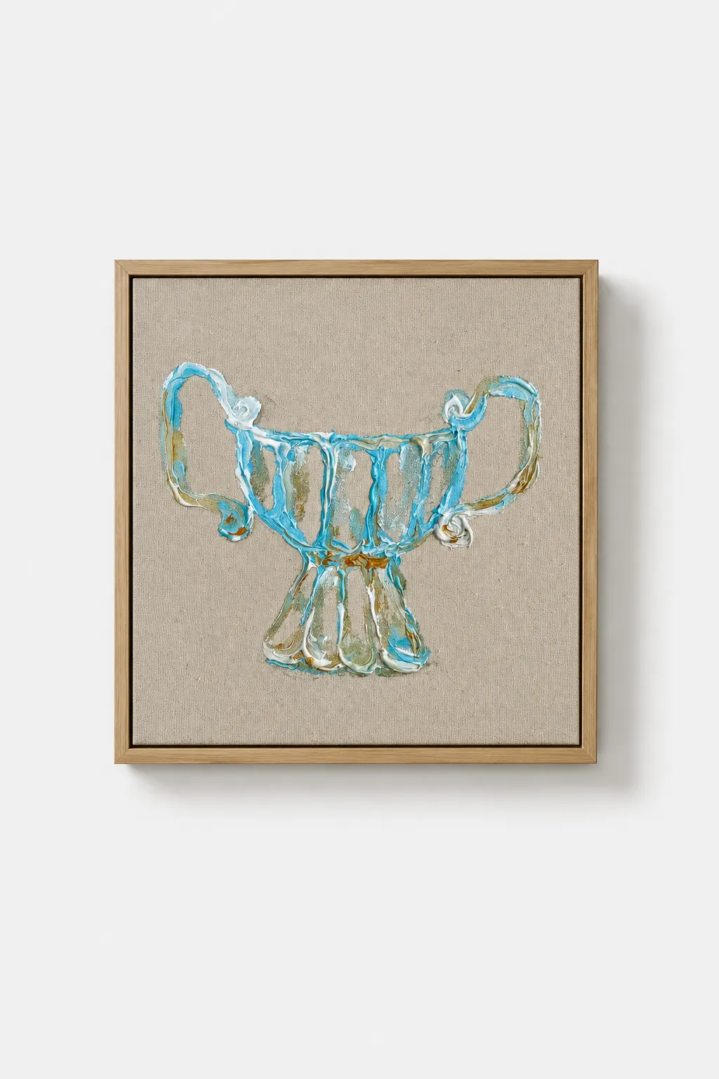 Image of The Cup of Glory by Anna Shkinder, size: 30x30 cm, made of Acrylic on raw canvas, Vessels medium, from Lutsk, part of the Vessels series, priced at $180 Photo 1 of 5.