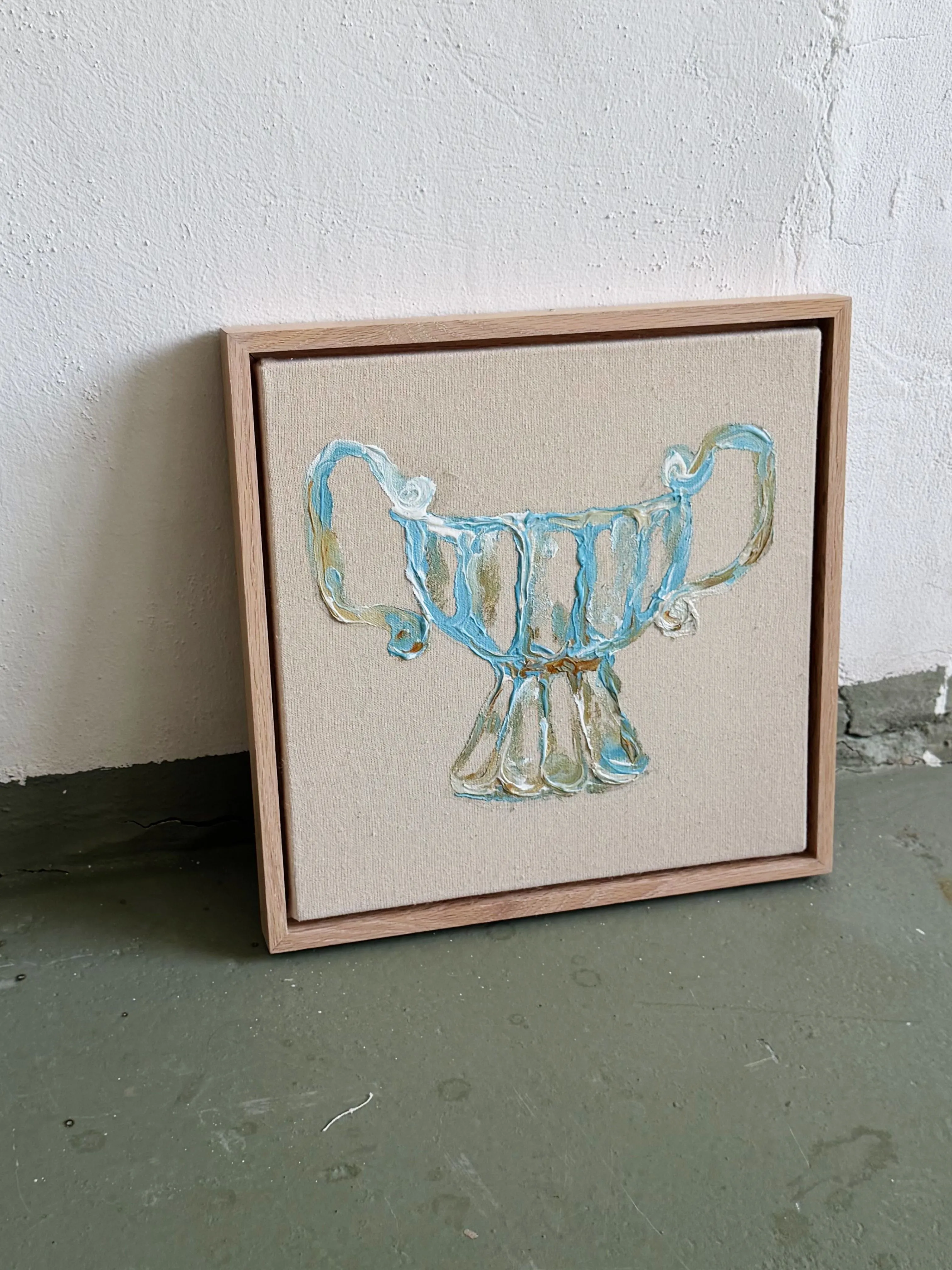 Image of The Cup of Glory by Anna Shkinder, size: 30x30 cm, made of Acrylic on raw canvas, Vessels medium, from Lutsk, part of the Vessels series, priced at $180 Photo 6 of 7.