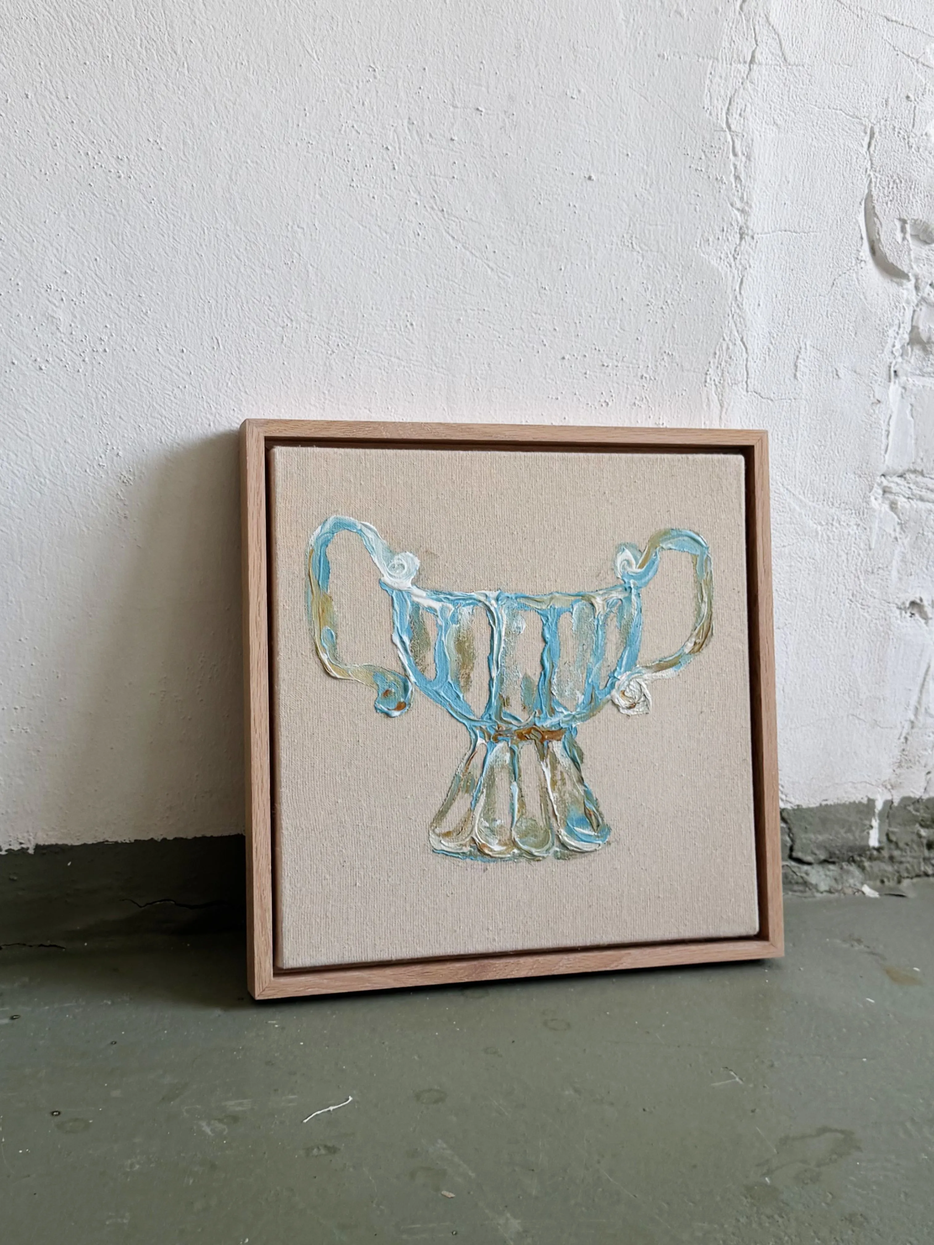 Image of The Cup of Glory by Anna Shkinder, size: 30x30 cm, made of Acrylic on raw canvas, Vessels medium, from Lutsk, part of the Vessels series, priced at $180 Photo 7 of 7.