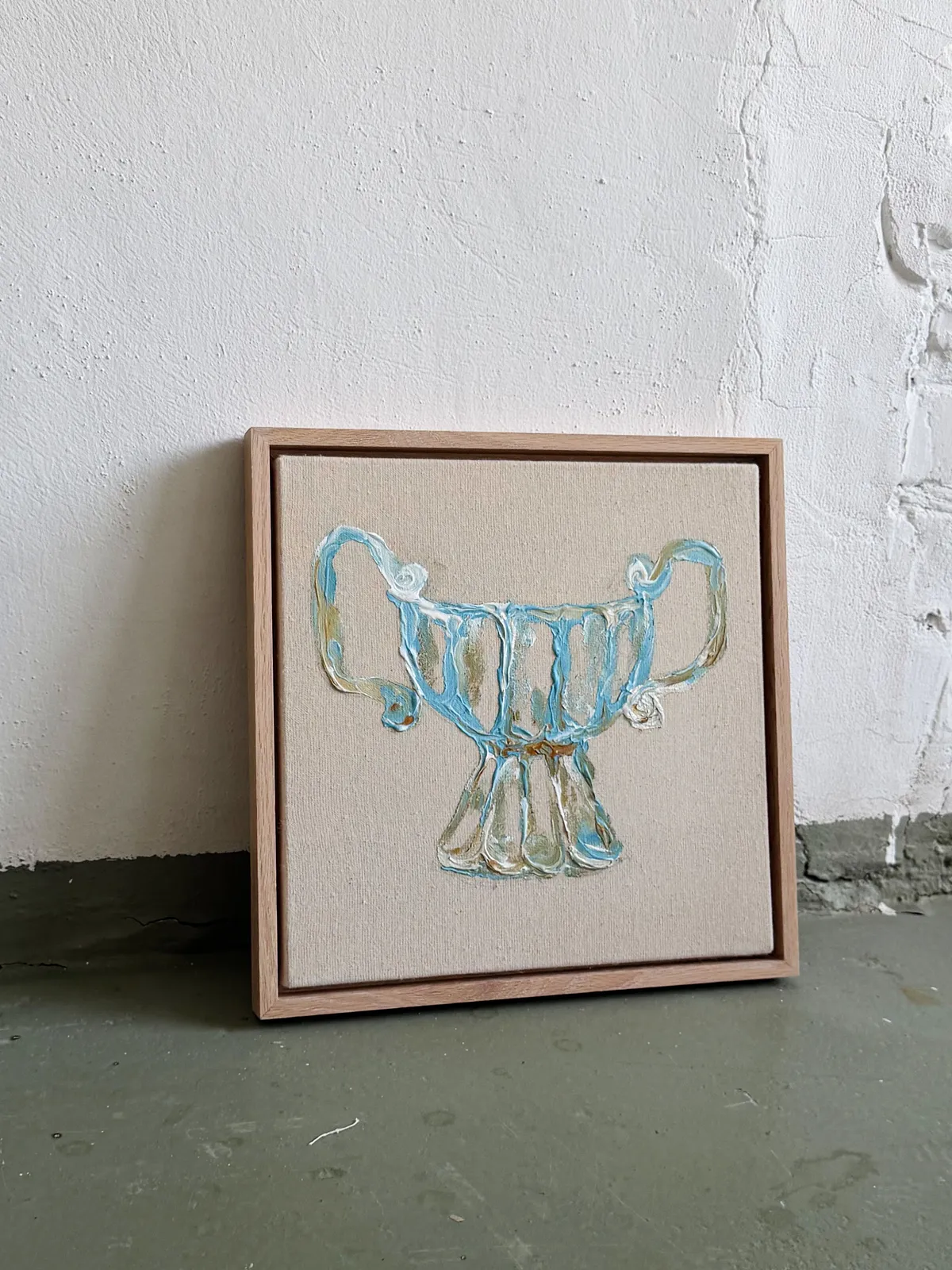 Image of The Cup of Glory by Anna Shkinder, size: 30x30 cm, made of Acrylic on raw canvas, Vessels medium, from Lutsk, part of the Vessels series, priced at $180 Photo 7 of 7.
