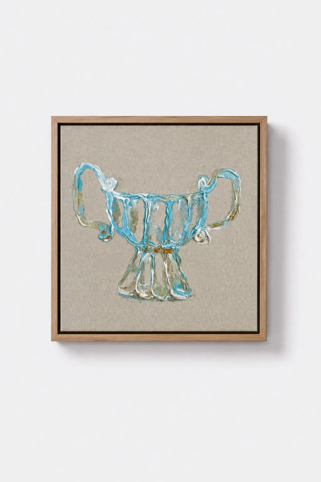 Image of The Cup of Glory by Anna Shkinder, size: 30x30 cm, made of Acrylic on raw canvas, Vessels medium, from Lutsk, part of the Vessels series, priced at $180 Photo 1 of 7.