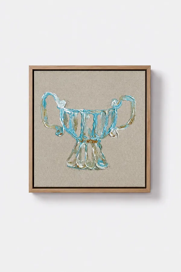 Image of The Cup of Glory by Anna Shkinder, size: 30x30 cm, made of Acrylic on raw canvas, Vessels medium, from Lutsk, part of the Vessels series, priced at $180