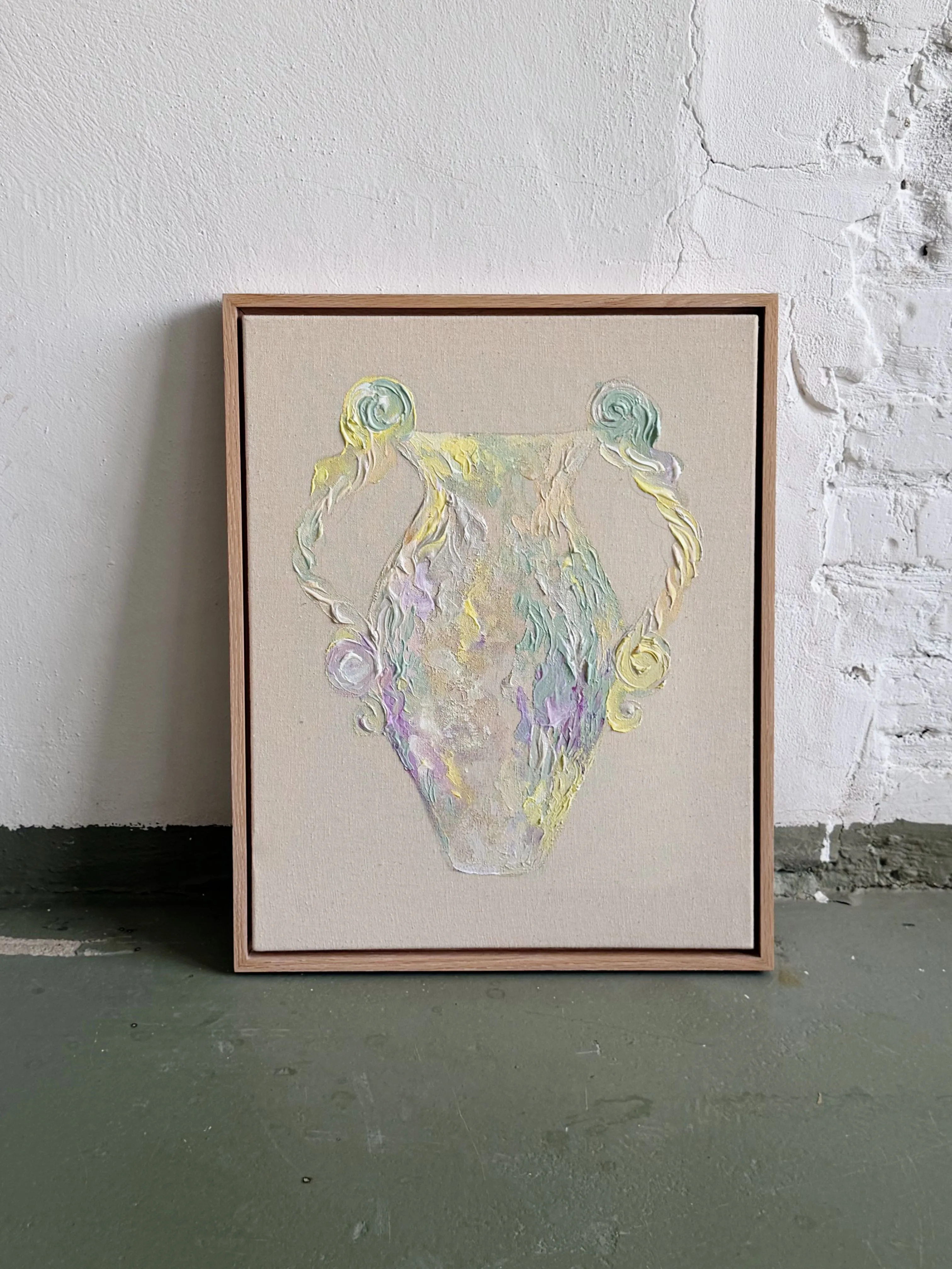 Image of The Pearl Amphora by Anna Shkinder, size: 40x50 cm, made of Acrylic on raw canvas, from Lutsk, part of the Vessels series, priced at $200 Photo 5 of 9.