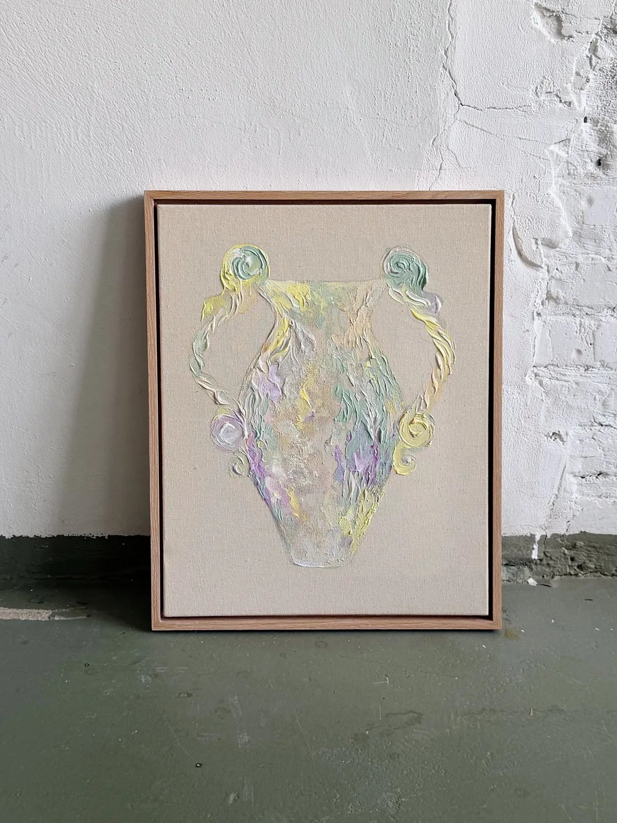 Image of The Pearl Amphora by Anna Shkinder, size: 40x50 cm, made of Acrylic on raw canvas, from Lutsk, part of the Vessels series, priced at $200 Photo 5 of 9.