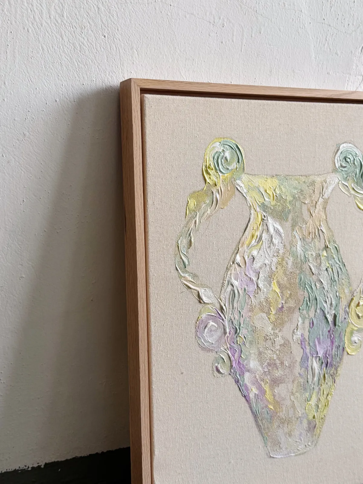 Image of The Pearl Amphora by Anna Shkinder, size: 40x50 cm, made of Acrylic on raw canvas, from Lutsk, part of the Vessels series, priced at $200 Photo 6 of 9.
