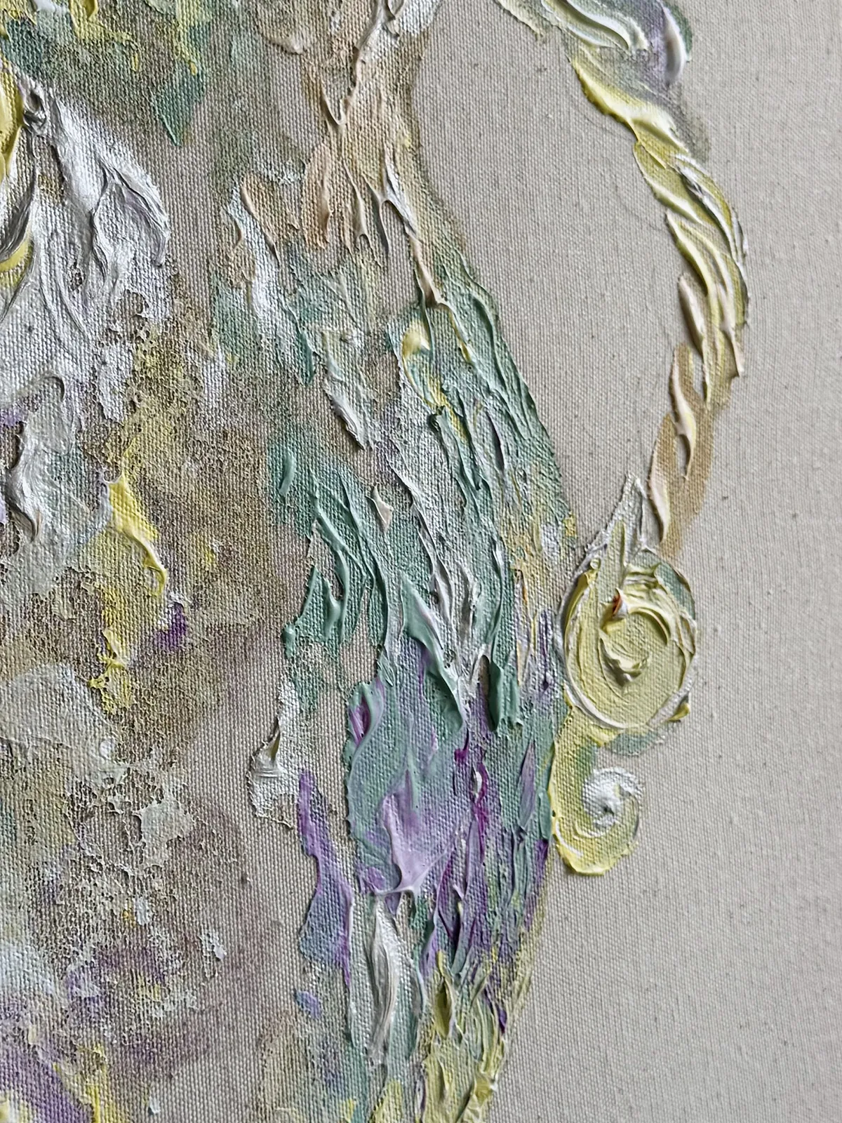 Image of The Pearl Amphora by Anna Shkinder, size: 40x50 cm, made of Acrylic on raw canvas, from Lutsk, part of the Vessels series, priced at $200 Photo 9 of 9.