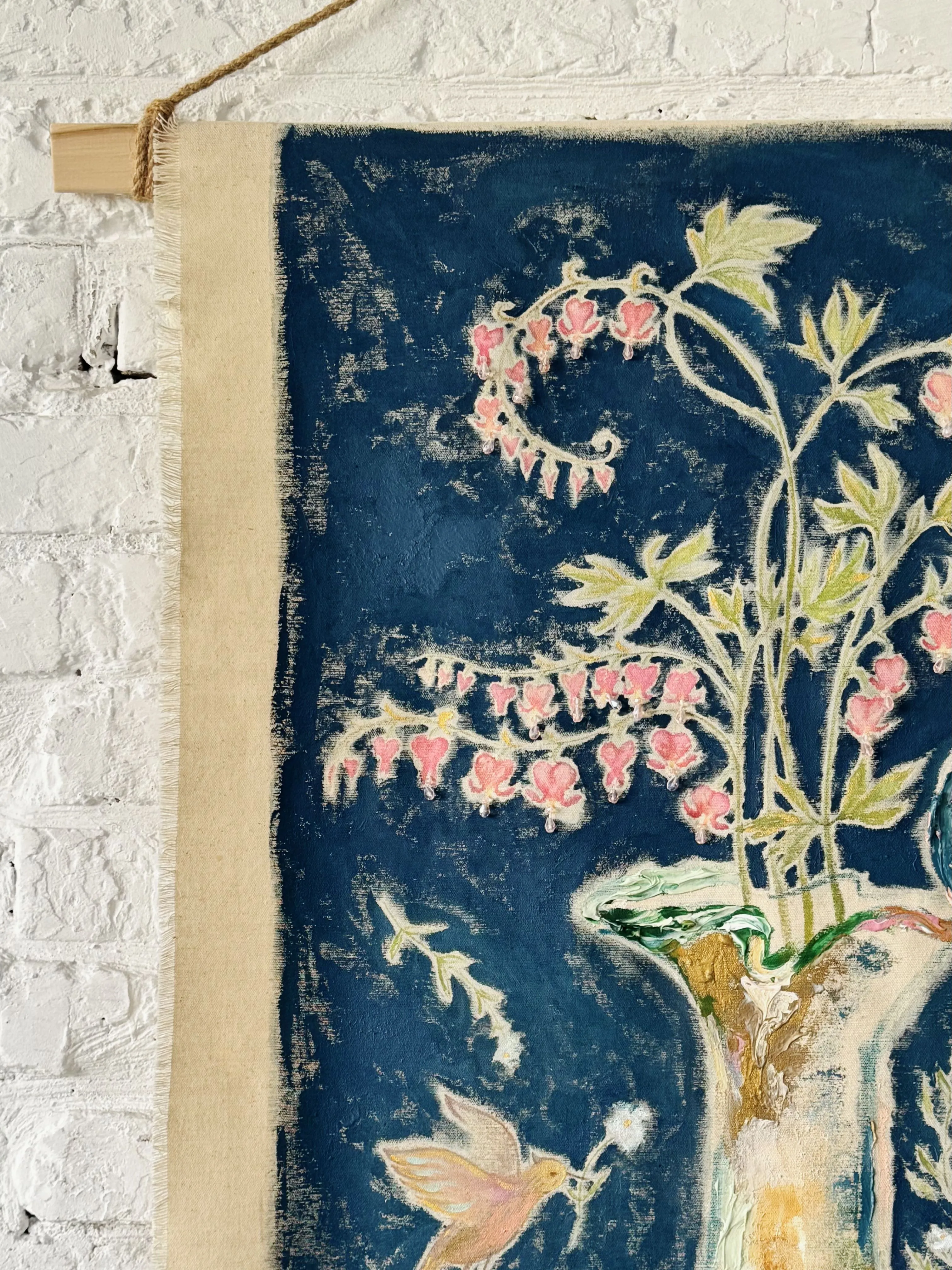 Image of She Bloomed Where She Was Loved by Anna Shkinder, size: 80х120, made of Acrylic on raw canvas, Vessels medium, from Lutsk, part of the Vessels series, priced at $450 Photo 5 of 12.