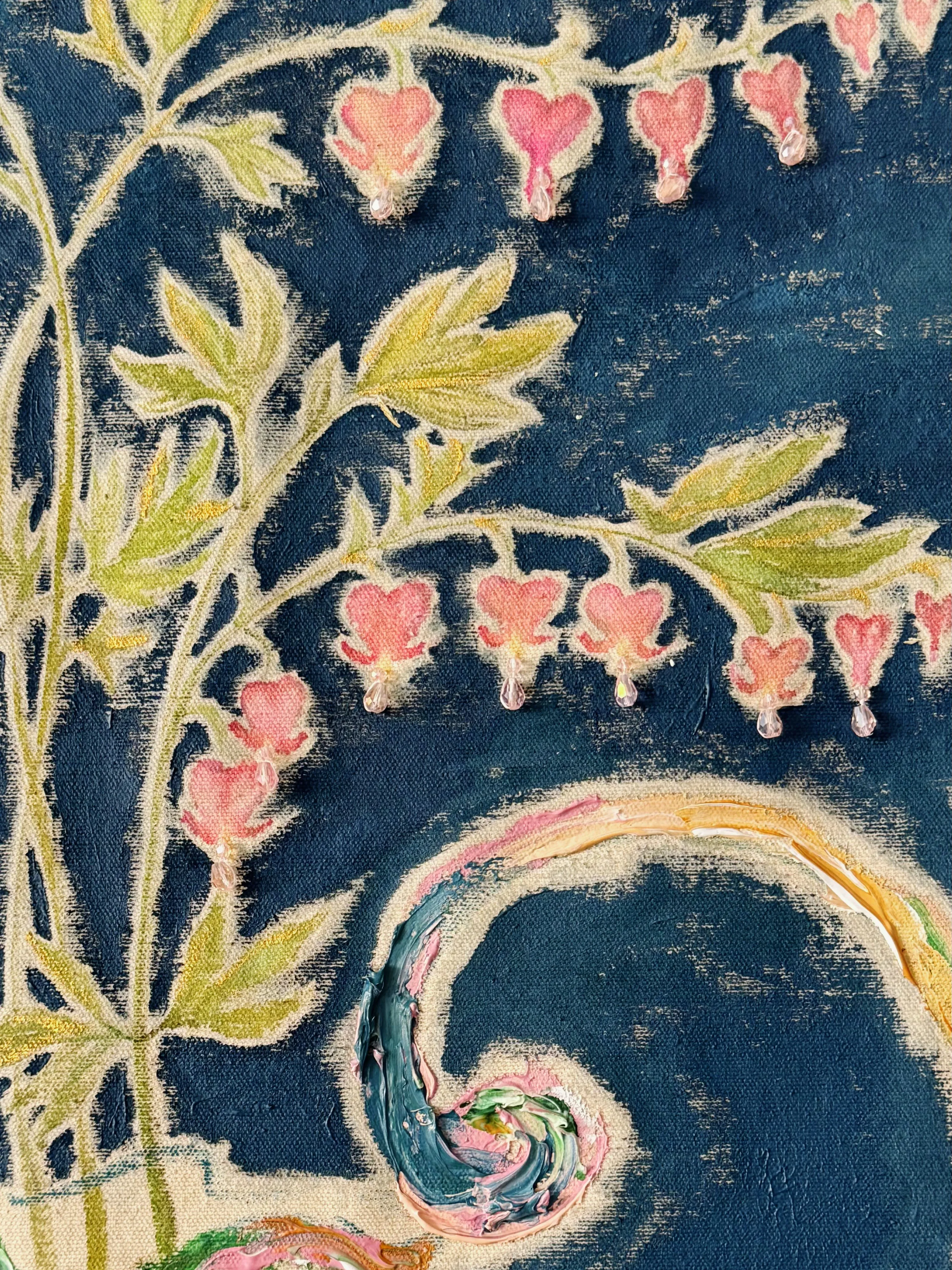 Image of She Bloomed Where She Was Loved by Anna Shkinder, size: 80х120, made of Acrylic on raw canvas, Vessels medium, from Lutsk, part of the Vessels series, priced at $450 Photo 9 of 12.