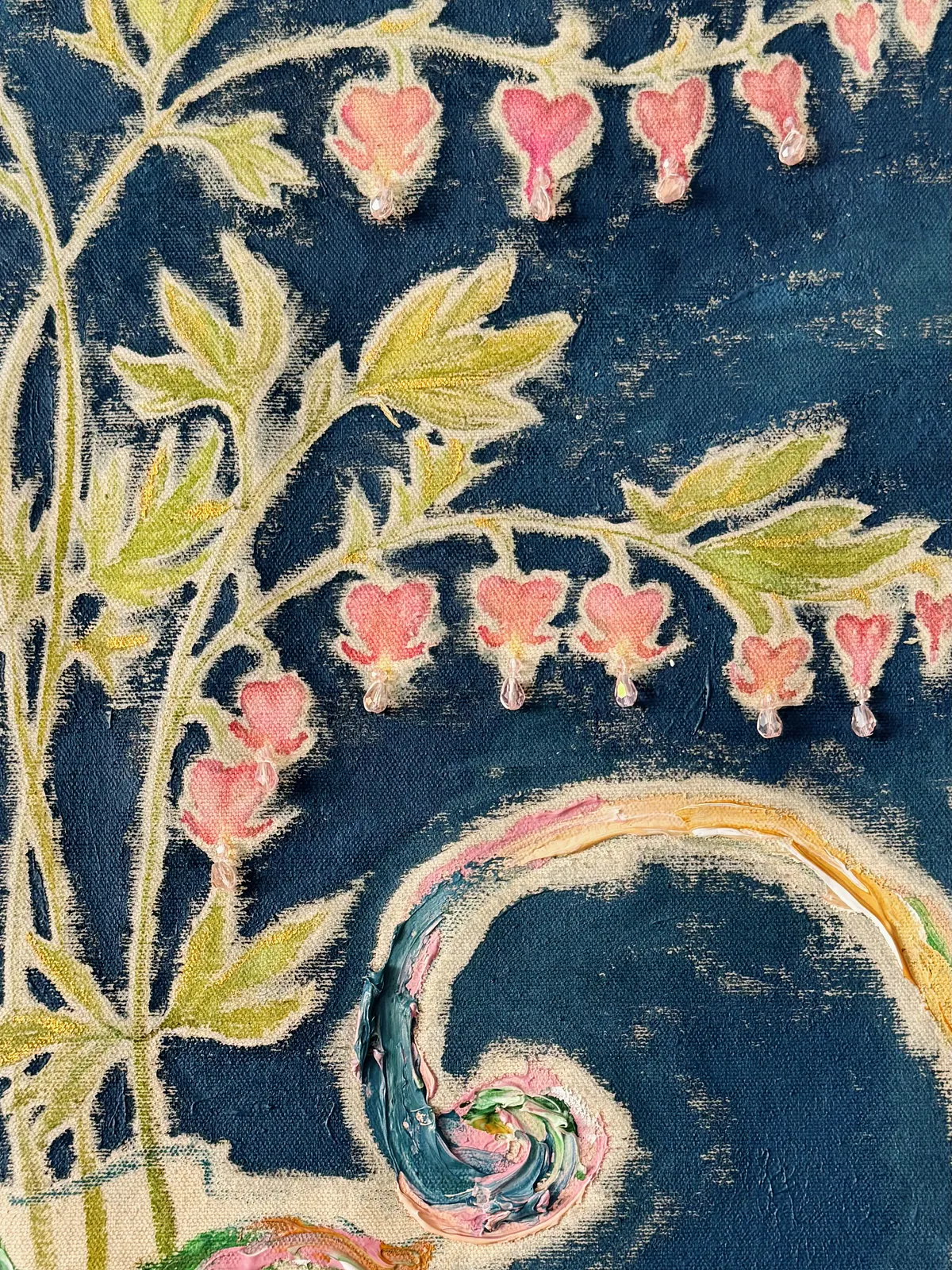 Image of She Bloomed Where She Was Loved by Anna Shkinder, size: 80х120, made of Acrylic on raw canvas, Vessels medium, from Lutsk, part of the Vessels series, priced at $450 Photo 9 of 12.
