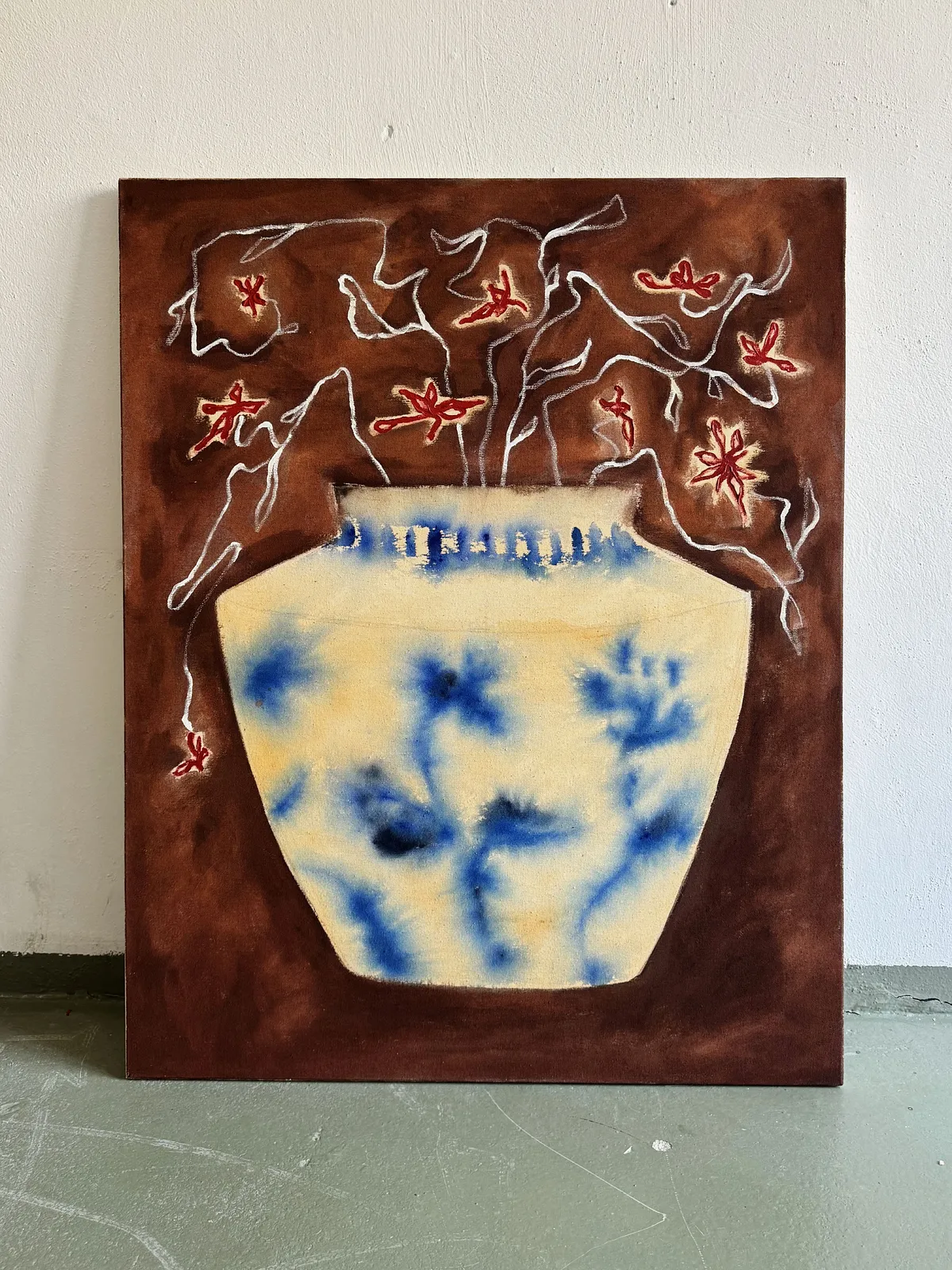 Image of Daily Pleasures by Anna Shkinder, size: 80х100 cm, made of Acrylic on raw canvas, Vessels medium, from Lutsk, part of the Vessels series, priced at $400 Photo 3 of 8.